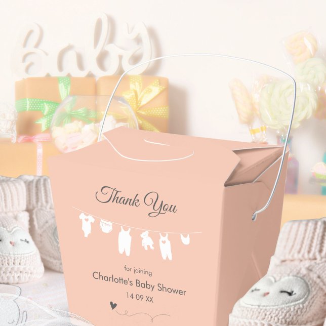 Blush Pink Minimalist Baby Girl Shower Favour Box (Blush Pink Minimalist Baby Girl Shower Favor Boxes ©Susanne Sachers - Sunny Mind 🌞)