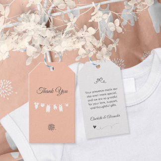 Blush Pink Minimalist Baby Girl Shower Gift Tags