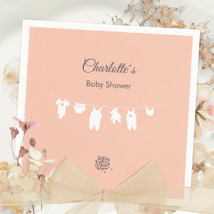 Blush Pink Minimalist Baby Girl Shower Napkin