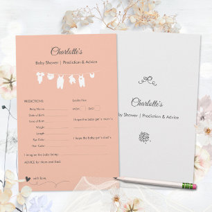 Blush Pink Minimalist Baby Shower Predictions Game