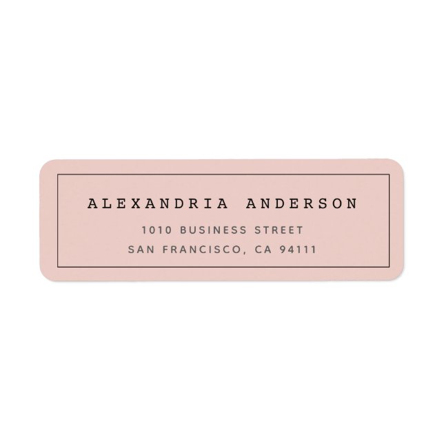 Blush Pink Minimalist Clean Border Address Label (Front)