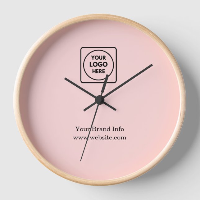 Blush Pink Minimalist | Custom Modern Business  Clock (Front)