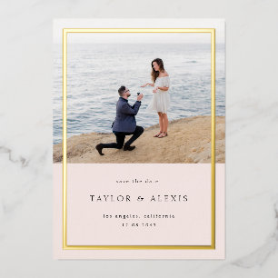 Blush Pink Minimalist Frame Photo Save the Date