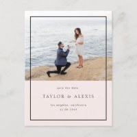 Blush Pink Minimalist Frame Photo Save the Date