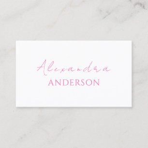 Blush PInk Minimalist Hot Pink Business Card