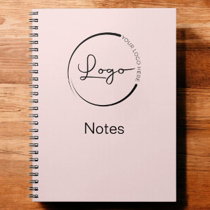 Blush Pink Minimalist Logo Professional Notebook