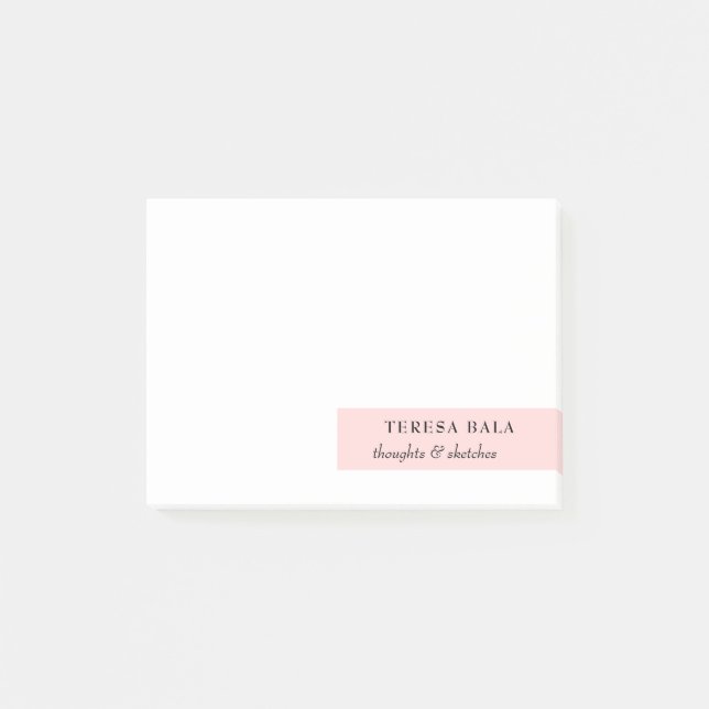Blush Pink Minimalist Modern Design Post-it Notes (Front)