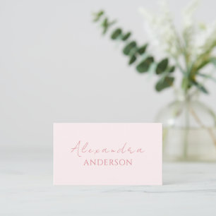 Blush Pink Minimalist Monogram Business Card