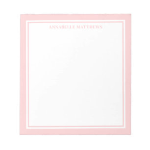 Blush Pink Minimalist Monogram Notepad