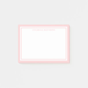 Blush Pink Minimalist Monogram Post-it Notes