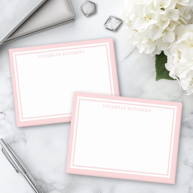 Blush Pink Minimalist Monogram Post-it Notes (Blush Pink Minimalist Monogram Post-it Notes )