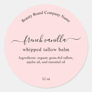 Blush Pink Minimalist Simple Beauty Product Label