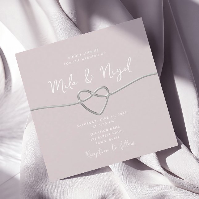 Blush Pink Minimalist Square Wedding Invite (Creator Uploaded)