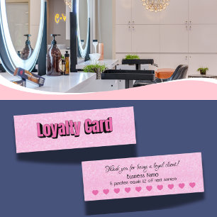 Blush Pink Minimalist Stylist Client Reward Loyalty Card