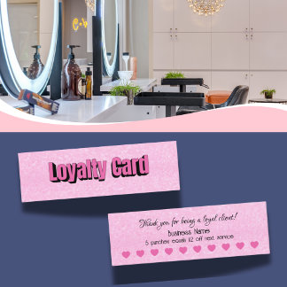 Blush Pink Minimalist Stylist Client Reward Loyalty Card