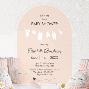 Blush Pink Minimalist Translucent Baby Girl Shower Acrylic Invitations
