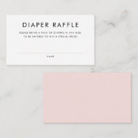 Blush Pink Minimalist Typography Diaper Raffle