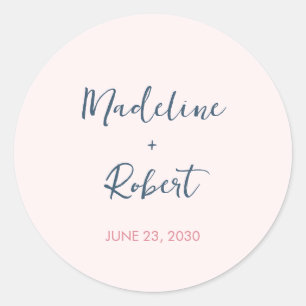 Blush Pink Mininmalist Wedding Envelope Seal