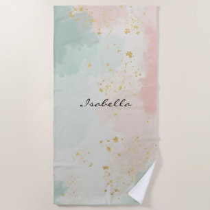 Blush Pink Mint Abstract Popular Collection Beach Towel