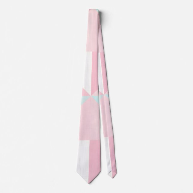 Blush Pink Mint Abstract Popular Collection Tie (Front)
