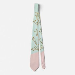 Blush Pink Mint Abstract Trendy Collection Tie