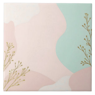 Blush Pink Mint Abstract Trendy Collection Tile
