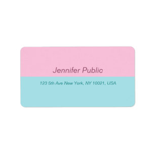 Blush Pink Mint Blue Elegant Trendy Address Label