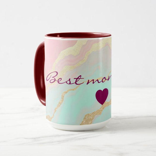 Blush Pink Mint Gold Luxury Popular Collection Mug (Front Left)