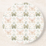 Blush Pink Mint Green Butterflies Coaster<br><div class="desc">Blush Pink Mint Green Butterflies</div>
