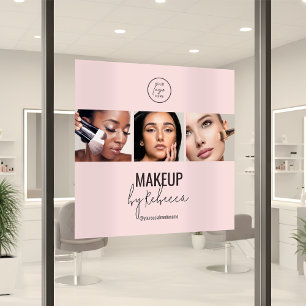 Blush Pink Modern 3 Photo Makeup Studio Logo