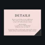 Blush Pink Modern Accents Details Accommodations Enclosure Card<br><div class="desc">Elegant and modern wedding details card featuring blush pink and dark grey geometric accents. This modern card will be perfect for any wedding theme or season. Matching items are available.</div>
