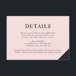 Blush Pink Modern Accents Details Accommodations Enclosure Card<br><div class="desc">Elegant and modern wedding details card featuring blush pink and dark grey geometric accents. This modern card will be perfect for any wedding theme or season. Matching items are available.</div>