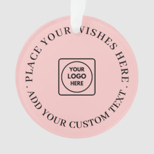 Blush Pink Modern Corporate Christmas Logo Design Ornament