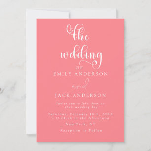 blush pink Modern Elegance Chic Wedding Invitation