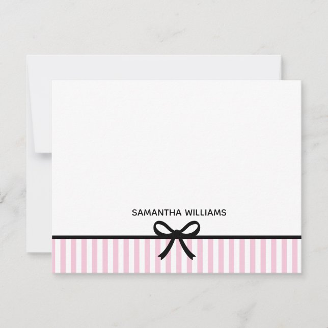 Blush Pink Modern Elegant Girly Monogram Name Card (Front)