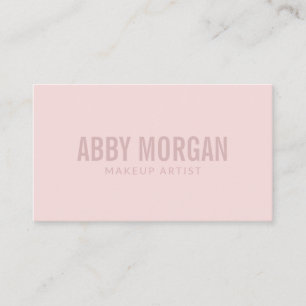 Blush Pink Modern Makeup Business Card