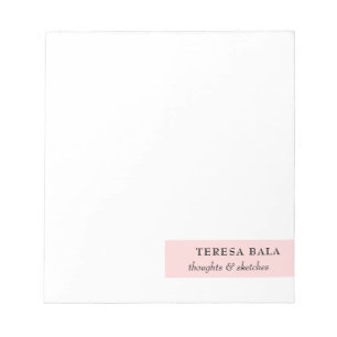 Blush Pink Modern Minimal Feminine Design Notepad