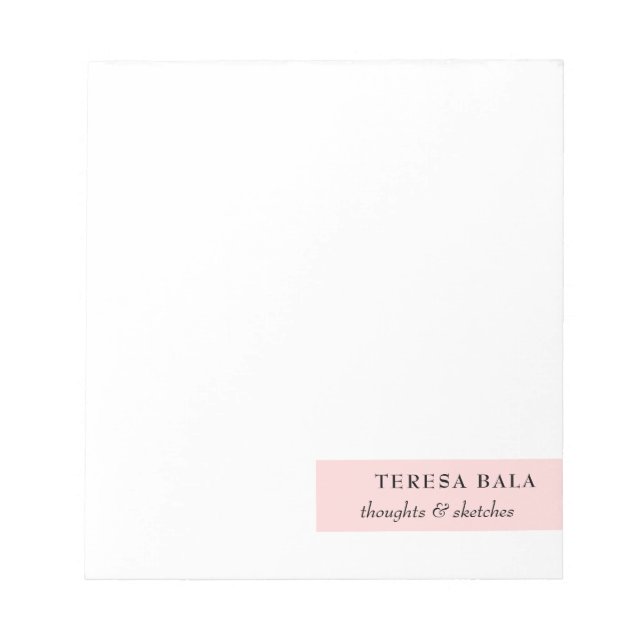 Blush Pink Modern Minimal Feminine Design Notepad (Front)