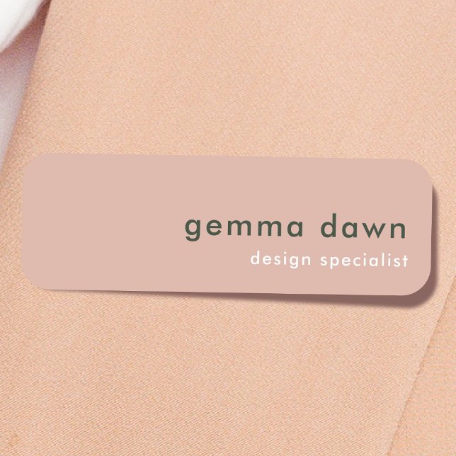 Blush Pink Modern Minimal Feminine Girly Name Tag (Creator Uploaded)