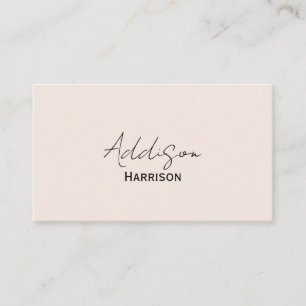 Blush Pink Modern Minimalist Business Card Femin
