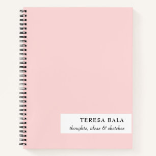 Blush Pink Modern Minimalist Design Notebook