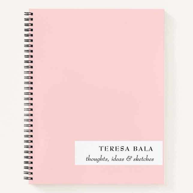 Blush Pink Modern Minimalist Design Notebook (Front)