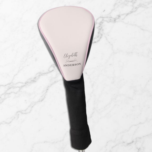 Blush Pink Modern Minimalist Golf Head Cover (Creator Uploaded)
