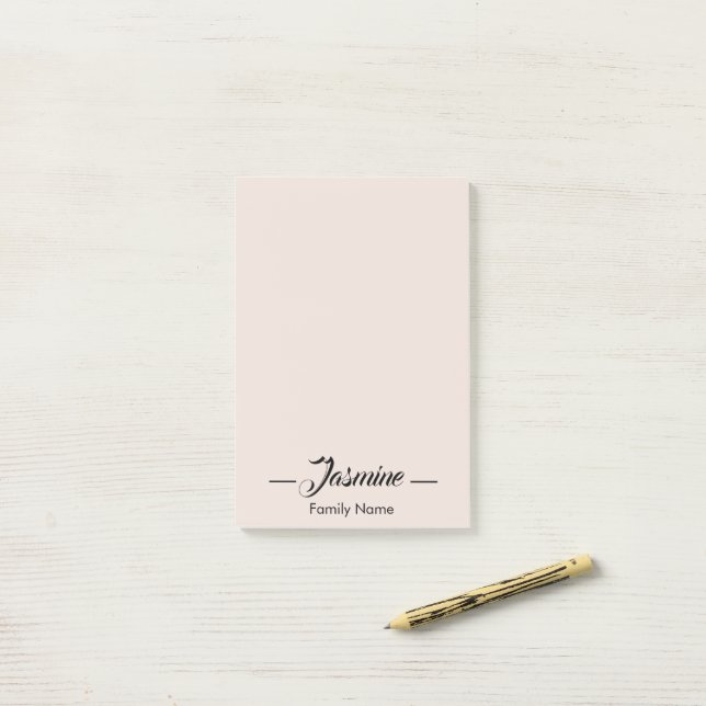 Blush pink Modern Minimalist Post-it Notes (On Desk)