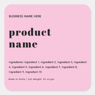 Blush Pink Modern, Minimalist Product Label