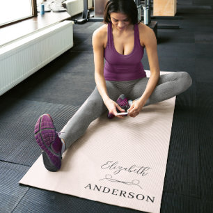 Blush Pink Modern Minimalist Yoga Mat