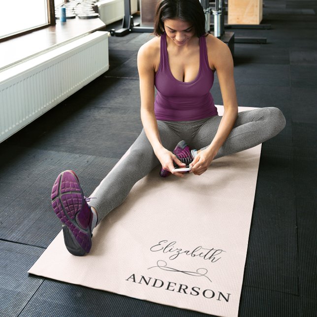 Blush Pink Modern Minimalist Yoga Mat (Creator Uploaded)
