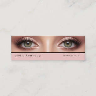 Blush Pink Modern Photo Makeup Mini Business Card
