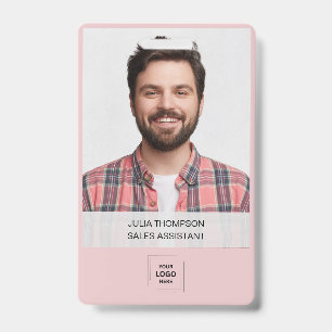 Blush Pink Modern Professional Identity Design ID Badge