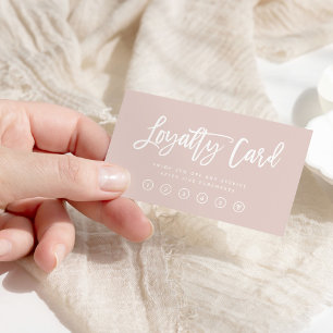 Blush Pink Modern Script Loyalty Card